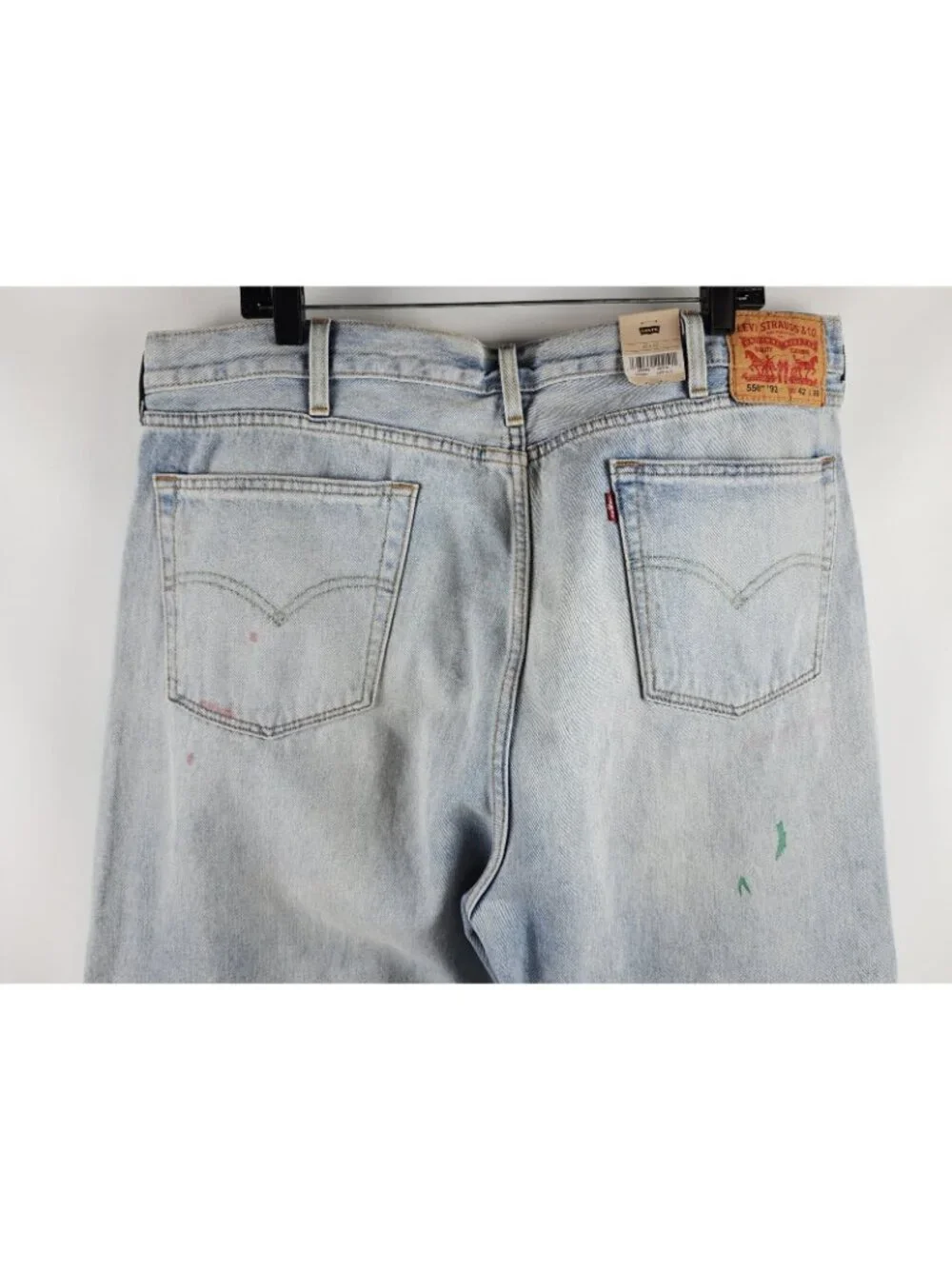Levis 550 '92 Relaxed Taper Mens 42x30 Jeans Marker Stained Distressed New